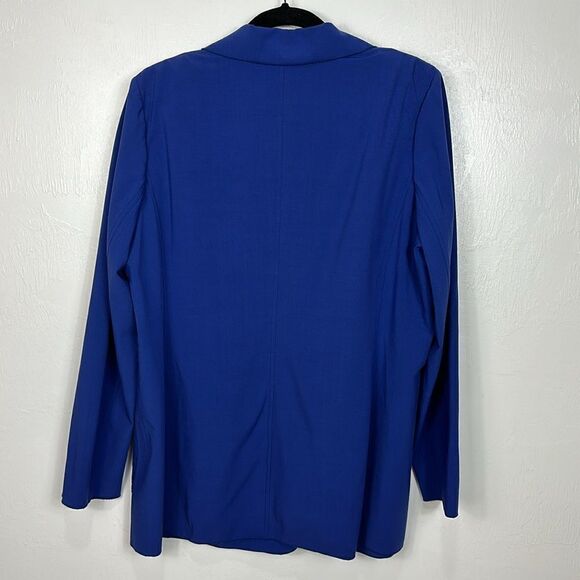 Worth New York Blue Wool Blend Longline Relaxed Fit Blazer Jacket Size L - Picture 5 of 11